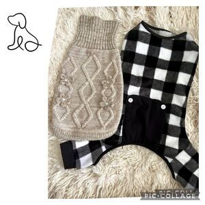 TOP PAW CROCHET EMBELLISHED FLOWERS & BUFFALO CHECK BODYSUIT FREE POOPY BAGS